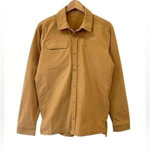 POC Men's Rouse Long Sleeve Snap Front Biking Shirt M Aragonite Brown tan NWT